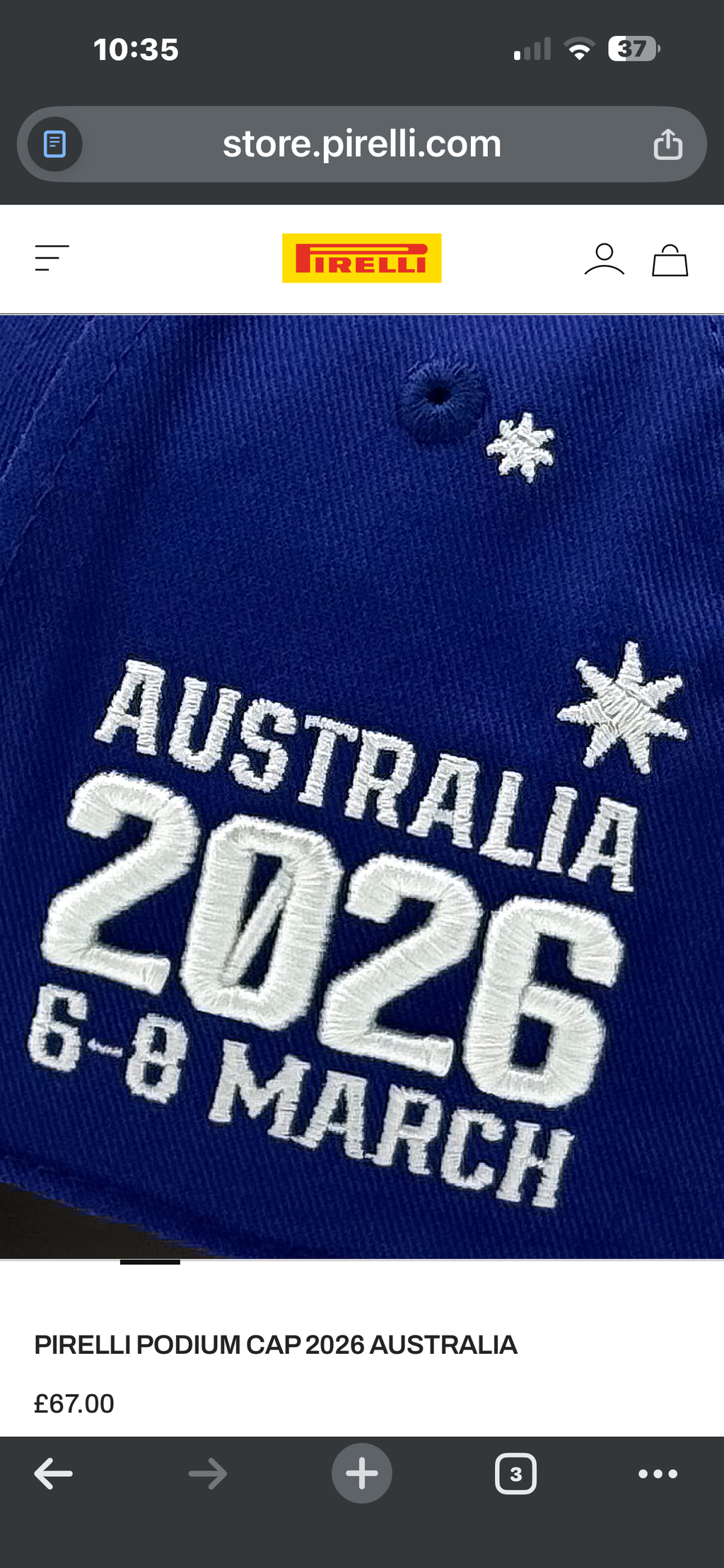 Pirelli Formula 1 Australia 2026 Grand Prix Podium Cap
